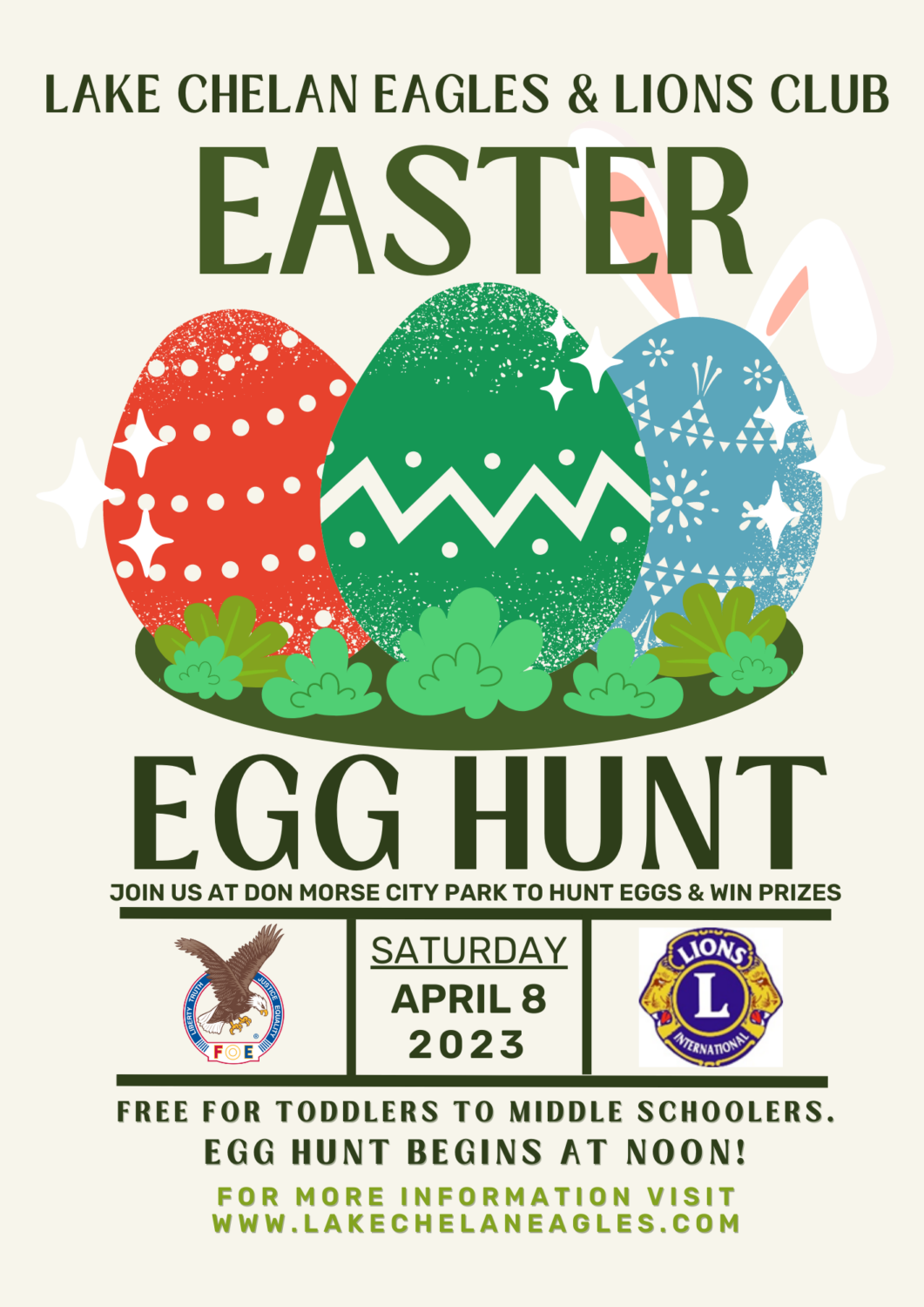 Lake Chelan Eagles & Lions Club Easter Egg Hunt Lake Chelan Chamber